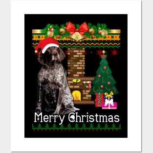 Ugly Christmas Sweater German Shorthaired Pointer Posters and Art